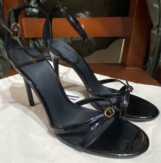 Sandalias Zara Tacón Negro Talla 40