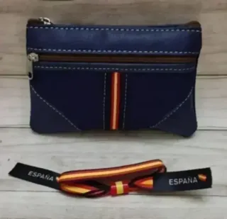 OFERTA! MONEDERO LONA/ PIEL AZUL + REGALO PULSERA
