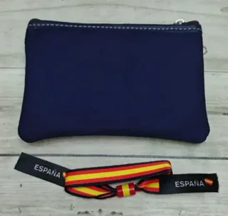 OFERTA! MONEDERO LONA/ PIEL AZUL + REGALO PULSERA