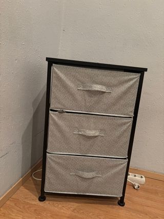 Cajonera Organizador 3 Cajones Tela Negra