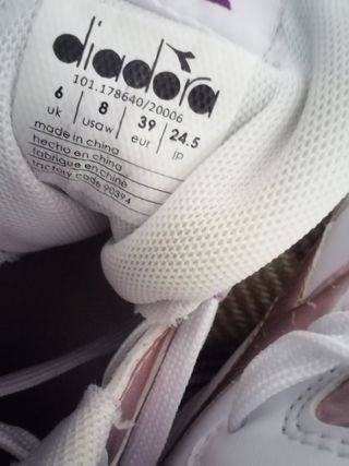 Scarpe Diadora alte bianche e viola