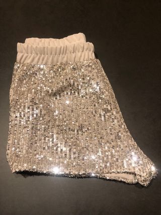 Pantaloncini sera strass moda argento