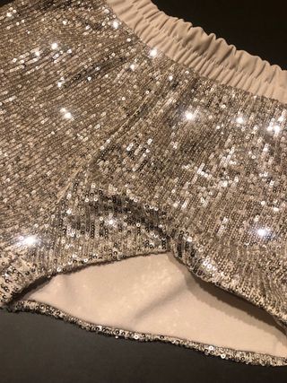 Pantaloncini sera strass moda argento