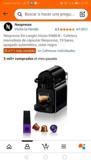 Cafetera De'Longhi Nesspreso.