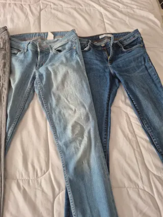 Lote 4 Pantalones Tejanos del zra, hm, berskha