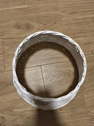 Pie árbol Navidad mimbre blanco