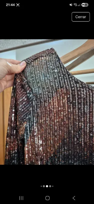 Jersey lentejuelas marrón y dorado