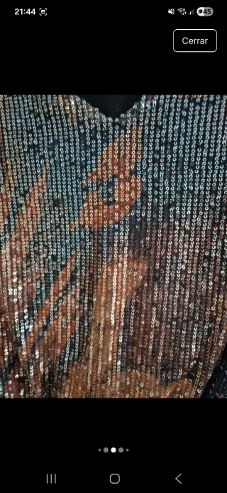 Jersey lentejuelas marrón y dorado