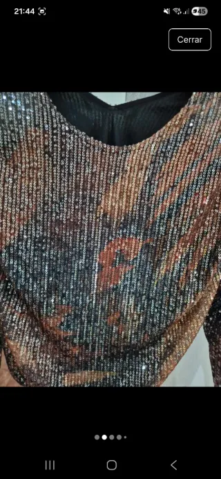 Jersey lentejuelas marrón y dorado