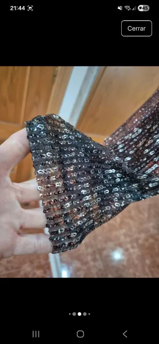 Jersey lentejuelas marrón y dorado