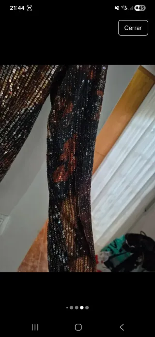 Jersey lentejuelas marrón y dorado