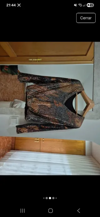 Jersey lentejuelas marrón y dorado