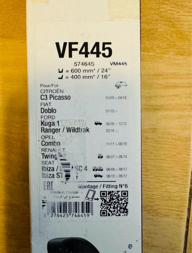 NUOVO! Set Spazzole Valeo VF445 - 600mm/400mm