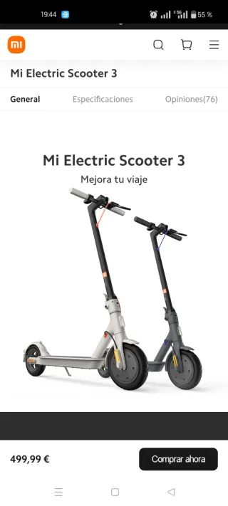 Patinete Eléctrico Xiaomi Mi Scooter 3