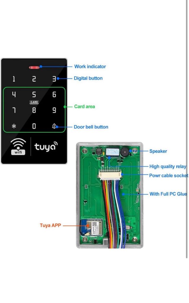 NUEVO! Controllo accesso porta WiFi IP68 RFID nuovo