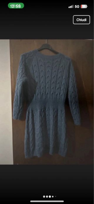 Maglione lungo donna blu