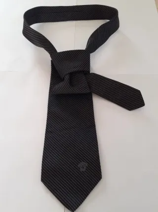 Cravatta Versace seta nera righe