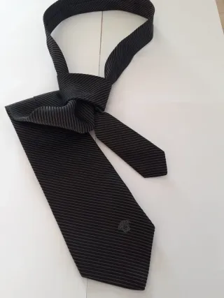 Cravatta Versace seta nera righe