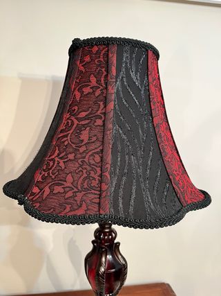 Lámpara de mesa tela y cristal