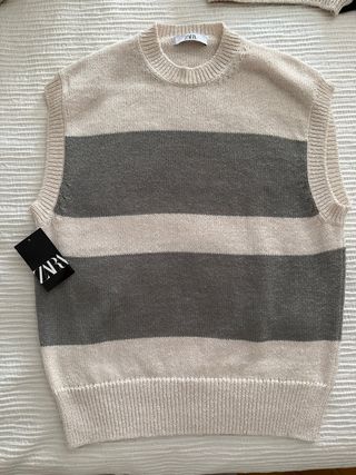 Chaleco de punto Zara rayas hombre