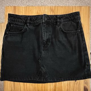 Falda vaquera negra Mango Talla L