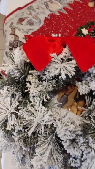 Ghirlanda Natale con fiocco rosso