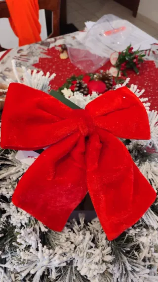 Ghirlanda Natale con fiocco rosso