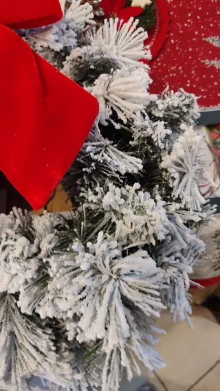 Ghirlanda Natale con fiocco rosso