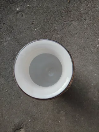 Vaso Ceramica Decorato Blu e Multicolore