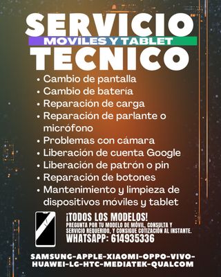 servicio de reparación y liberación móviles