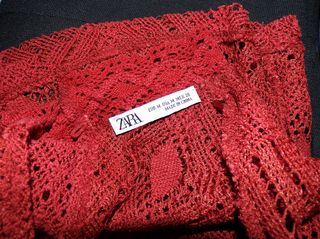 Top Zara Crochet Rojo