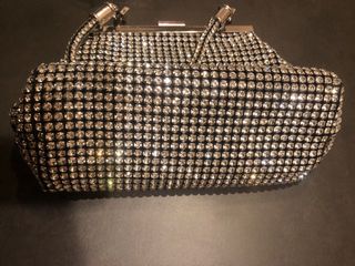 Borsetta strass argento