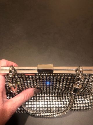 Borsetta strass argento