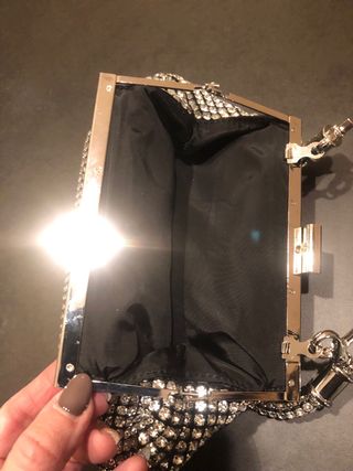 Borsetta strass argento