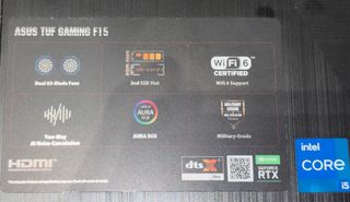 Portátil Gaming Asus TUF F15 i5 RTX 3060