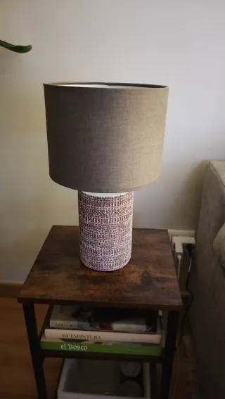 Lámpara de sobremesa cerámica y tela