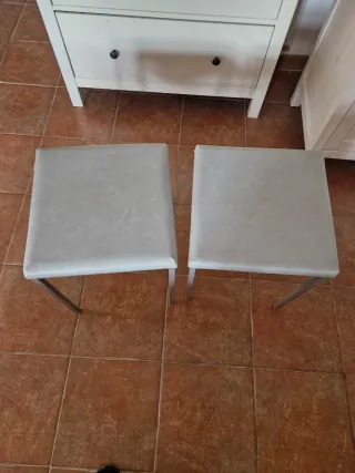 2 Taburetes Cocina polipiel y Metal