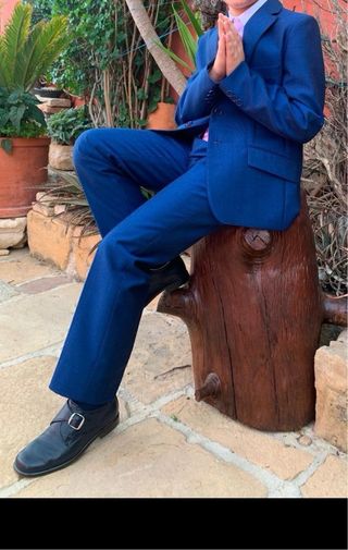 Traje de niño azul para comunión