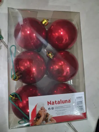 27Palline Natalizie vintage e rosse +sacca regalo