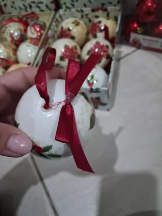 27Palline Natalizie vintage e rosse +sacca regalo