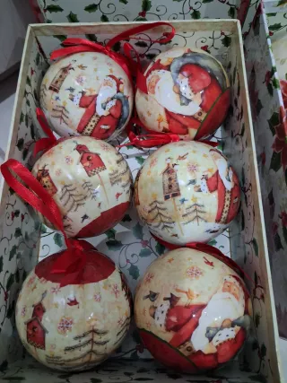 27Palline Natalizie vintage e rosse +sacca regalo