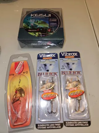 2 carretes pesca Shimano y Trabuco + línea