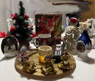 Set Regalo Natale Ceramica Multicolore