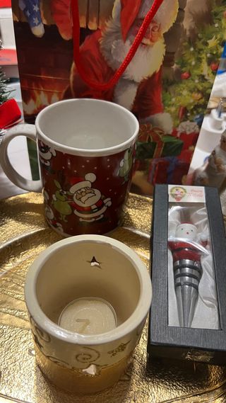 Set Regalo Natale Ceramica Multicolore