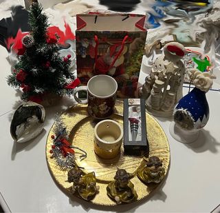 Set Regalo Natale Ceramica Multicolore