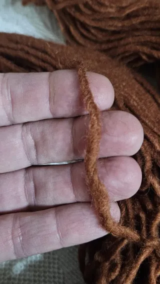 Lote ovillos madejas lana marrón 400g ganchillo r