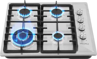 Piano cottura a gas 4 fuochi in acciaio