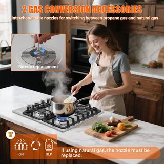 Piano cottura a gas 4 fuochi in acciaio