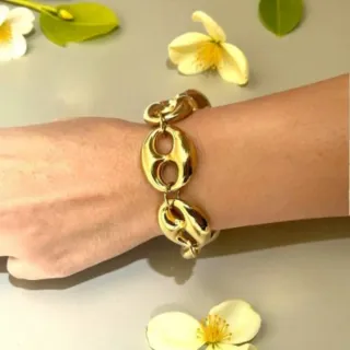 Pulsera chapada oro 18kt eslabones