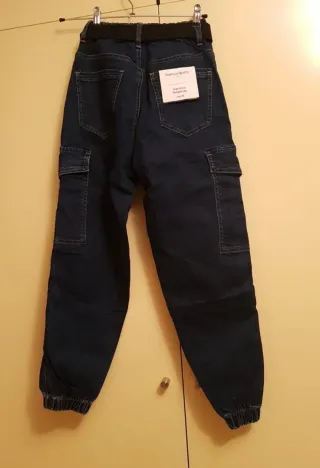 Pantalón cargo vaquero azul marino T.XS